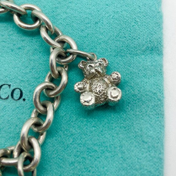 RARE Tiffany & Co Baby Theme Dangle Charm Bracelet Sterling Silver 7.5" - Picture 4 of 13